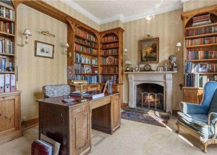 Home Office / Study at A Gothic Victorian Rectory Set In 7.3 Acres Of Garden For Filming, Essex