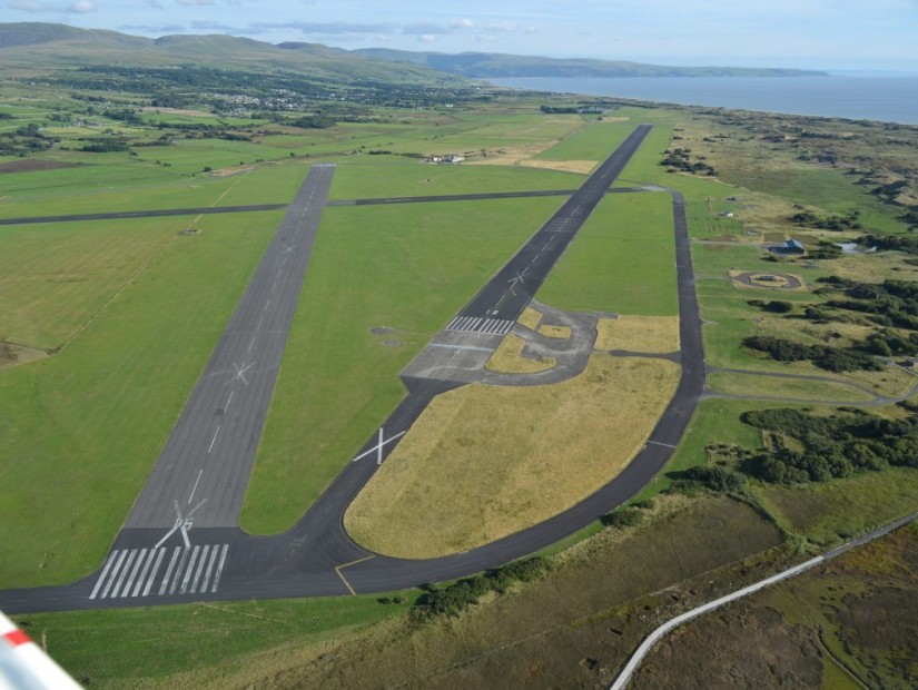 Wales: Airfield With Runways, Hanger and Beautiful Mountain Backdrop ...