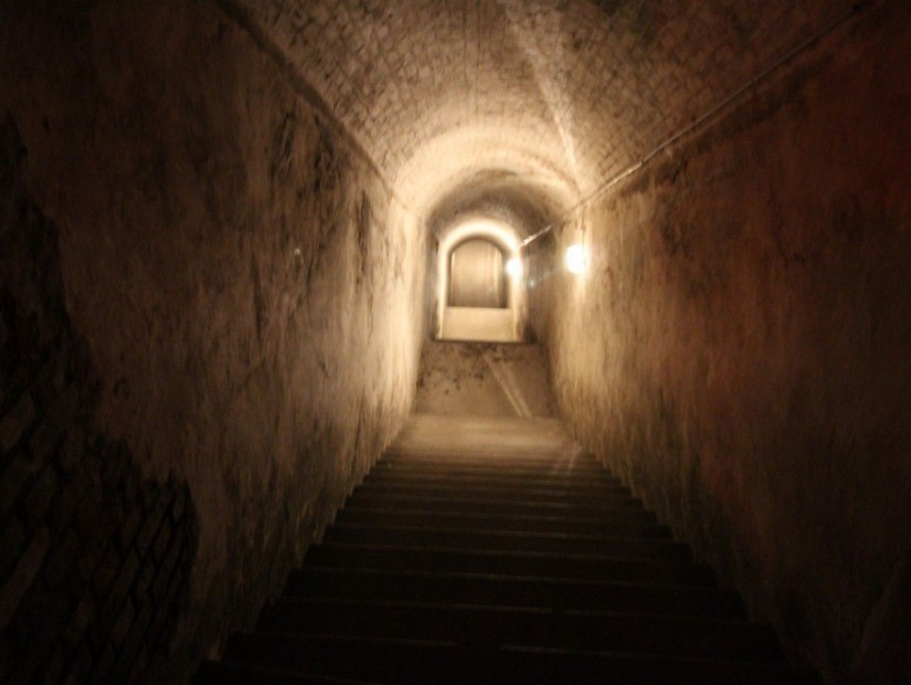 Corridor at renovated = London: Derelict Fort With Bunkers For Filming, Kent