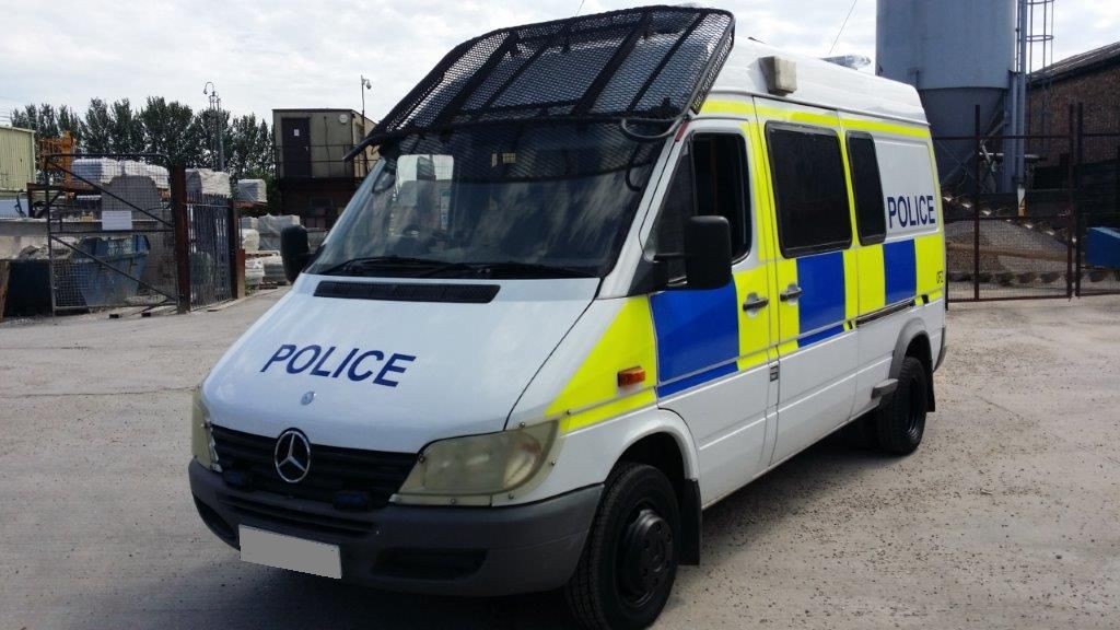 Police Riot Van Back Film Vehicle: Mercedes Police Riot Van Available For Filming